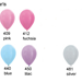 Satin kleurenkaart ballonnen